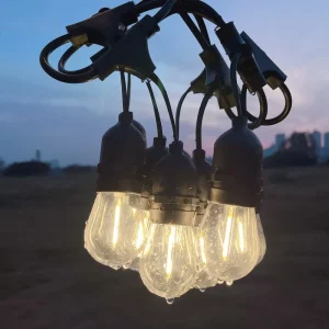 Commercial Grade Waterproof 10m Outdoor Lighting S14 Bulb Festoon Led Solar Light String Lights for Garden