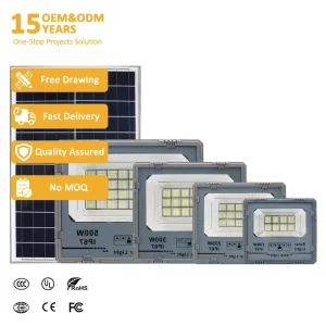 Commercial High Power 500W Aluminum IP65 6000K Daylight Super Bright Dimmable Remote Control Solar Rechargeable LED Flood Light