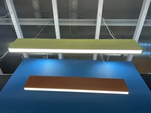 Commercial Indoor Rectangle LED Linear Chandelier Texture Pendant Aluminum Profile Remote Control for Home Office Lighting
