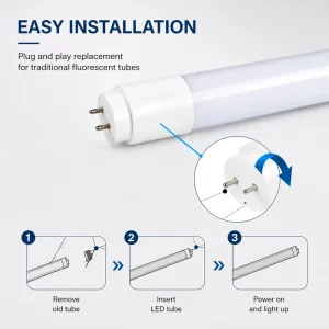 Commercial Industrial High Lumen Low Light Decay Energy Saving LED Tube Light for Supermarket Mall Office Building Lighting