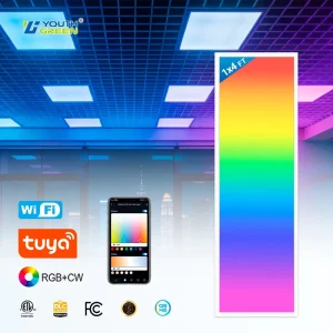 Commercial Industrial Lighting WIFI Control AC120 277V AC120 347V RGB 2*2FT 1*4FT 2*4FT 2*2FT LED Flat Panel Light
