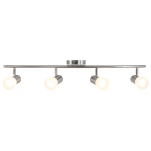 Commercial Kitchen Bar Adjustable 4 Head E26 Iron Glass Shade High Power LED Track Light 60W Museum Track Light for Gallery