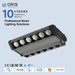 Commercial LED Aluminum Track Lighting Modern High CRI 90 220V Dual-row Grille 6Head 42W Dimmable 0-10V Dali Control Supermarket