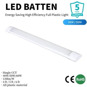 Commercial LED Batten Light 18W 36W 45W High Efficiency 120lm/W All Plastic Housing SAA Approved Linear Light 5 Years Warranty