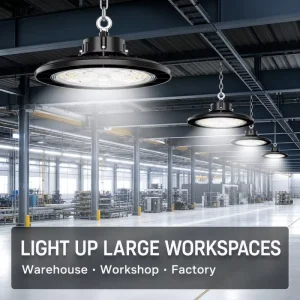 Commercial LED High Bay Light 100W 200W Ultra Slim 41mm Body Multi Beam Angle with Motion Sensor Factory Warehouse Luminaire