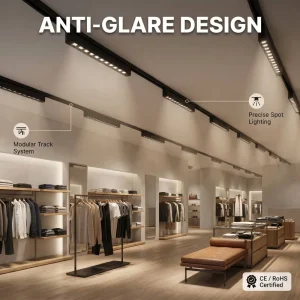 Commercial LED Linear Track Light 30W 2Wires 3Wires Track Light for Showroom Gallery Boutique Lighting