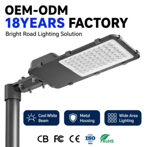 Commercial LED Street Light IP65 Waterproof Motion Sensor Outdoor Road Lamp for Parking Lot Security