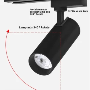 Commercial LED Track Light 25W 360 Rotatable IP20 CRI 90 Ra 90 Aluminum for Retail Shops Office Lighting