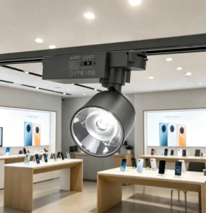 Commercial LED Track Lighting Matte Black Adjustable COB Spot Light for Store Interior