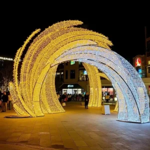 Commercial Large LED 3D Motif Light IP65 Rating Custom Color Options Dimmable 24V Wedding Holiday Christmas Outdoor Lighting