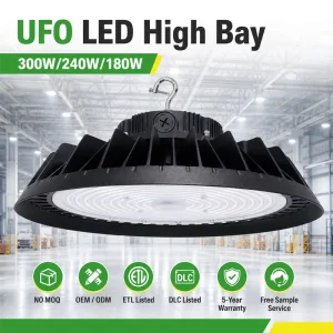 Commercial Lighting 300W 500W IP65 Waterproof LED High Bay Light ETL Listed 3CCT 3Power Tunable UFO Highbay Light