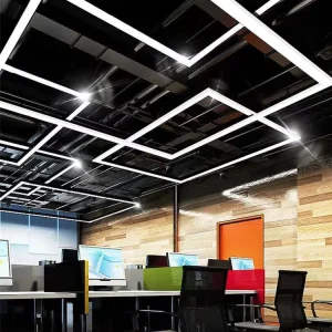 Commercial Lighting Hexagonal Hanging Lamp Ceiling Rectangular Linear Light Led Batten Lights for Supermarket Office Garag