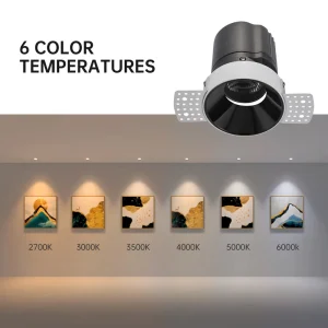 Commercial Lighting Modern Recessed Trimless LED Ceiling Lights 10W 30W 360D Rotatable High CRI97 3000K 4000K Spotlight Home