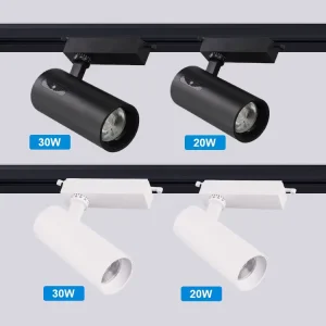 Commercial Lighting White Black Aluminum 20W 30W Ceiling LED Track Light