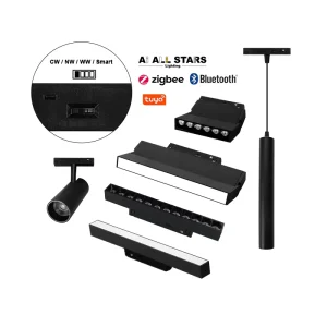 Commercial Linear Tracklights Spot Lamp Spotlights Rails System Magnet Magnetic Rail Light Tuya Smart LED Track Lights