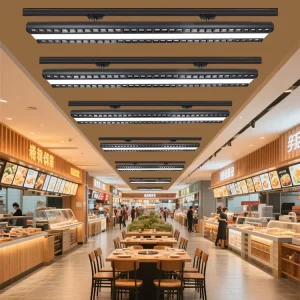 Commercial Long Strip Track Lighting Indoor 220V Adjustable LED Ceiling Rail Lights for Supermarket Clothing Shop Store Spotlight