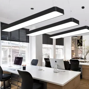 Commercial Office Meeting Room Classroom Shop Corridor Linear LED Light Ceiling Hanging Rectangular Panel Pendant Lights