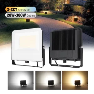 Commercial Outdoor Garden IP65 Waterproof LED Flood Lights with Selectable 3000K 5000K CCT 30W 300W