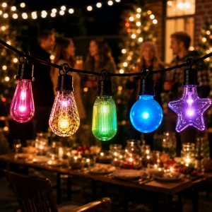 Commercial Outdoor String Lights with Bistro Lights and Patio Lighting for Restaurant Terrace Decoration Set Project Use