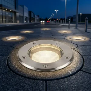 Commercial Parking Lot Use Eco Friendly IP65 Waterproof Outdoor LED Solar Panel Aluminum Ground Light Dual Color Temp Lighting