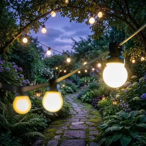 Commercial Party Wedding Patio Decor Waterproof Outdoor LED Globe Bulb Warm White UK 24V 10m 20m Solar G50 Festoon String Light