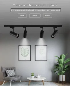 Commercial Rail Lighting System Shops 30W High Lumen Black Linear LED Track Light 6000K IP20 Dimmable Aluminum Alloy