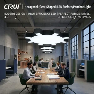 Commercial Sawtooth LED Linear Pendant Light Anti Glare Dimmable Suspended for Office Conference Room High CRI 90 IP20 Rated