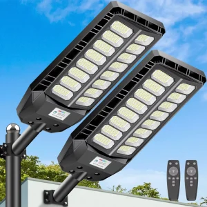 Commercial Split Type Solar Street Light Remote Control IP65 High Brightness Outdoor Motion Sensor Road LED Flood Lights 7000K