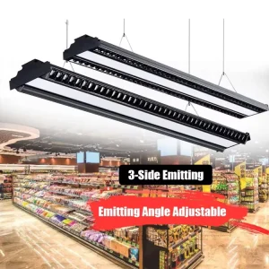 Commercial Supermarket Grocery Store Lighting Angle Adjustable Twin Tube Linear LED Gird Lighting Fixture