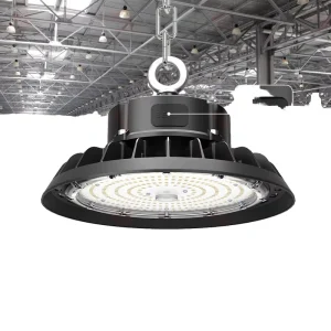 Commercial UFO LED High Bay Light 100W 150W Aluminum Lamp Adjustable Power PC Reflector IP65 CCT Color for Workshops