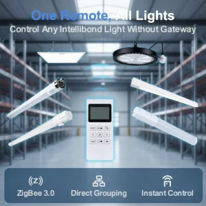 Commercial ZigBee 3.0 Smart Wireless Mesh Lighting System Battery Powered One Remote Control All Lights Direct Grouping Control