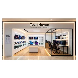 Computer Store Cabinet Retail Store Laptop Showroom Display Table