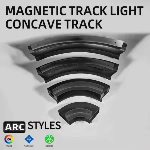 Concave Arc Groove Curved Track Grille Spotlight Aluminum Modern Adjustable 48V Magnetic LED Track Light