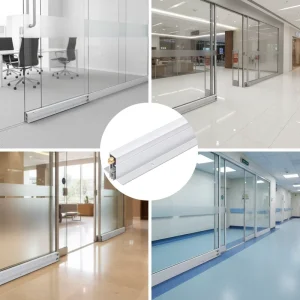 Concealed Automatic Door Bottom Seal Strip Soundproof Light Blocking for Luxury Hotel Room Set