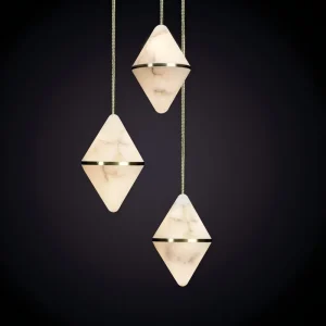 Conical Gem Luxury Lamp Chandelier Alabaster Stone Aluminum material LED Night High end Lighting Star Design Hotel Villa Socket