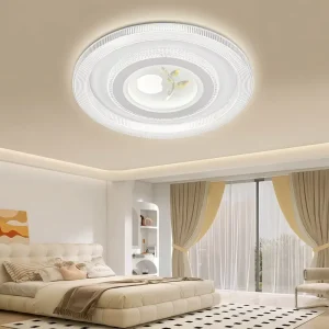 Contemporary Asymmetric LED Ceiling Light Dual Ring Leaf Design Dimmable Lighting Fixture for Stylish Home Interior Room