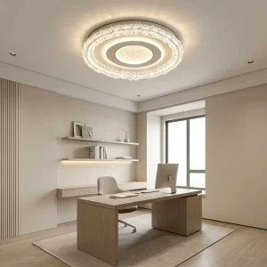 Contemporary Ceiling Lamp Double Layer Ripple Rim High Brightness No Flicker Textured Center Smart Home Decor Essential Item