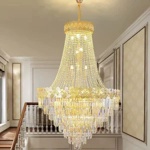 Contemporary Crystal Chandelier Ceiling Luxury LED High Ceiling Pendant Lights