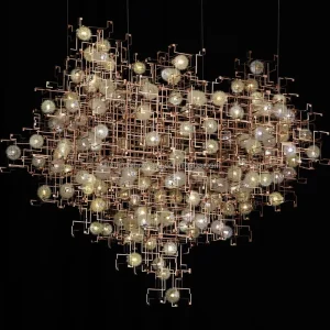 Contemporary Design Hotel Project Chandelier Lobby Customized Large Scale Custom Made Decorative Iron Frame Lighting