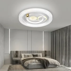 Contemporary Dimmable Ceiling Light Clover Motif Multi Layer Ring LED Fixture for Dining Room Master Bedroom Home Interior