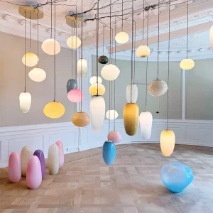 Contemporary Hanging Pendant Lamp Kitchen Living Room Glass Balls Modern Multi Color Chandelier Ceiling Light