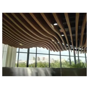 Contemporary Linear Aluminum Grid Ceiling with Optional LED Lights for a Modern Architectural Statement