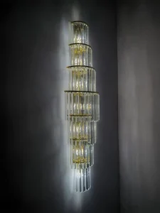 Contemporary Luxury Crystal Wall Lamp for Bedroom Touch Control LED with High Luminous Efficiency