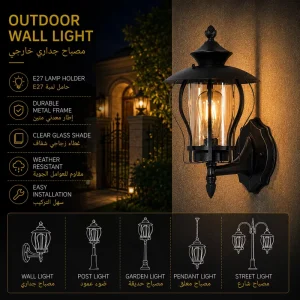 Contemporary Outdoor Wall Lantern with Curved Frame Design for Villa Lighting