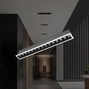 Contemporary Recessed Linear Grille LED Spotlight Multi Head Anti Glare Ceiling Light for Retail Stores