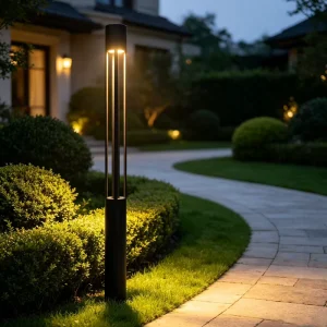 Contemporary Round Courtyard Light Custom Finished Aluminum Material LED Landscape Lighting