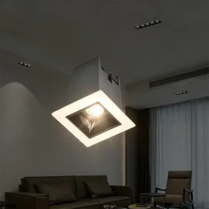 Contemporary Square Recessed Grille Spotlight Anti Glare Design for Shopping Mall Exhibition Space