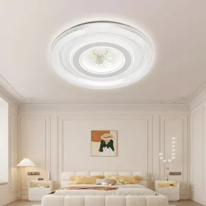 Contemporary Star Motif Ceiling Lamp Dual Circle Offset Frame Dimmable LED Lighting for Elegant Study Room Dining Area