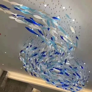 Contemporary Style Indoor Decoration Hotel Villa Mall Wedding Staircase Glass LED Chandelier Pendant Light