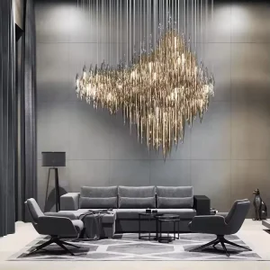 Contemporary Style Indoor Decoration Pendant Light Hotel Luxury Glass Large Custom Chandelier
